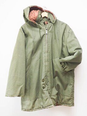 Insulated Military Parka - Size 42 - Vtg Canvas Army Combat Jacket - Ski Jacket